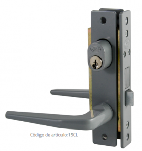 Cerradura para puerta de aluminio tipo Basic color gris eurofunción doble lock